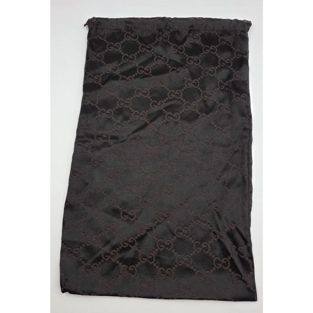 Gucci Drawstring Satin Dust Bag Brown Authentic GG Print Storage Organized